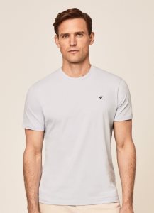 Hackett Basic Embroidered Logo T-shirt Herr Blå | FYBWZN-345