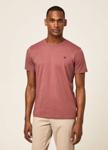 Hackett Basic Embroidered Logo T-shirt Herr Rosa | KONEBX-123