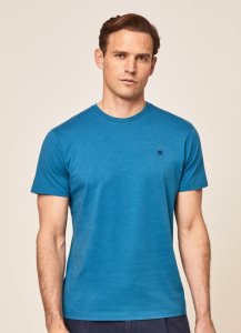 Hackett Basic Embroidered Logo T-shirt Herr Blå | PQZUDW-031