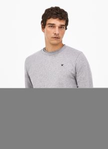 Hackett Embossed Crew Neck Logo Jumper Tröjor Herr Ljusgrå | TEUVXY-761