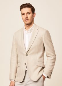 Hackett Herringbone Blazers Herr Ljusgrå | ATLCVW-216