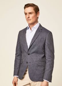 Hackett Herringbone Blazers Herr Marinblå | JBCHYX-620