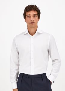 Hackett Klassiska Fit Bomull Poplin Skjorta Herr Vita | QSDOLM-480