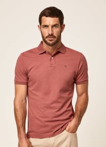 Hackett Pique Korta Sleeve Piketröja Herr Rosa | WUBTNH-165