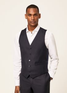 Hackett Plain Ull Waistcoat Kostymer Herr Marinblå | ZVICLP-478