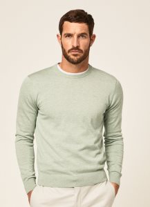 Hackett Rounded Collar Jersey Stickat Herr Gröna | HFYWAN-879