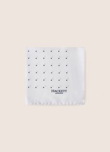 Hackett Silk Handkerchief Slipsar Herr Vita Marinblå | YQUTMN-836