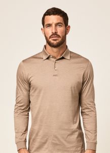 Hackett Slim Fit Long-sleeve Piketröja Herr Grå Bruna | HSOBXR-598