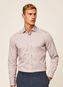 Hackett Slim Fit Printed Bomull Skjorta Herr Grå Röda | XGMYPA-783