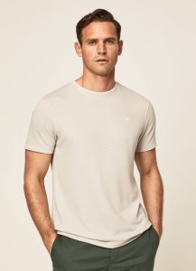 Hackett Trimmed T-shirt Herr Ljusgrå | HBVFCG-803