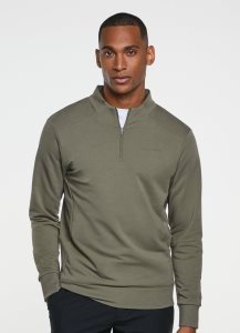 Hackett Zipped Collar Jersey Tröjor Herr Olivgröna | NDOABK-579