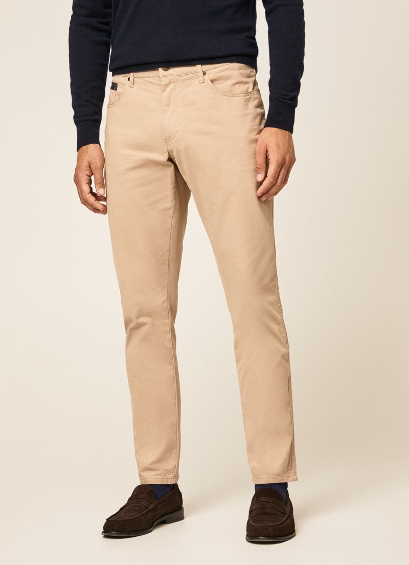 Hackett 5-pocket Regular Fit Långbyxor Herr Beige | ROJWIQ-012