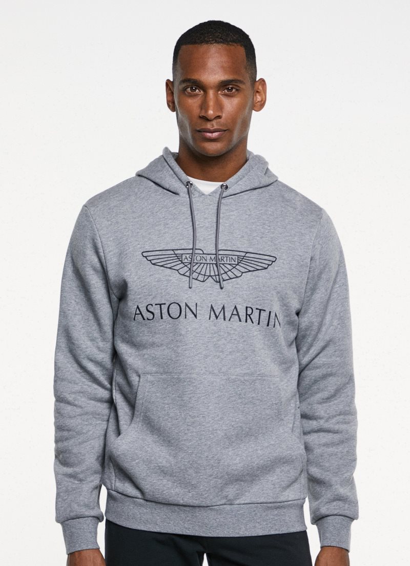 Hackett Amr Logo Hoodie Tröjor Herr Grå | SIOZED-720