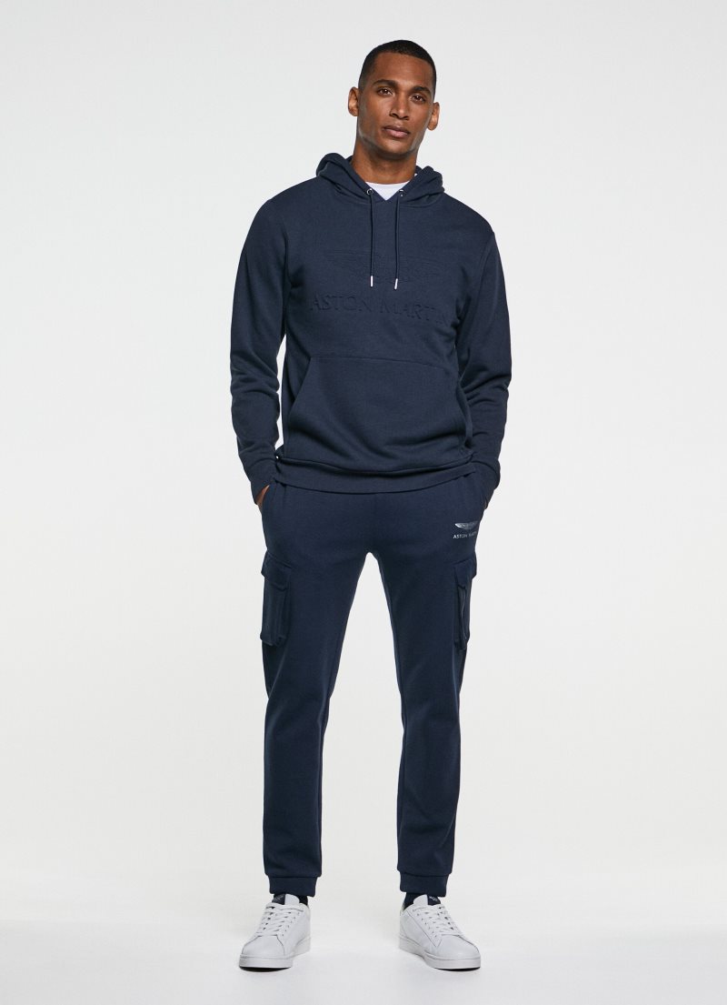 Hackett Amr Logo Hoodie Tröjor Herr Marinblå | MEAKYW-092