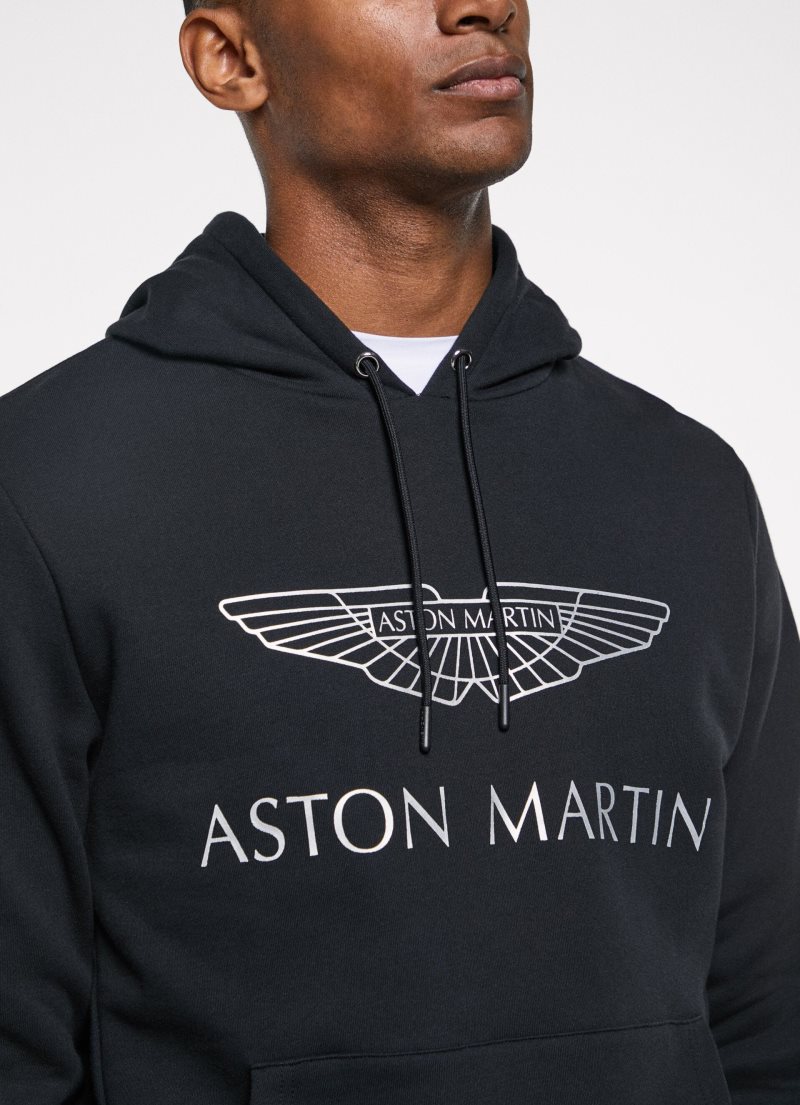 Hackett Amr Logo Hoodie Tröjor Herr Svarta | YXWNHC-716