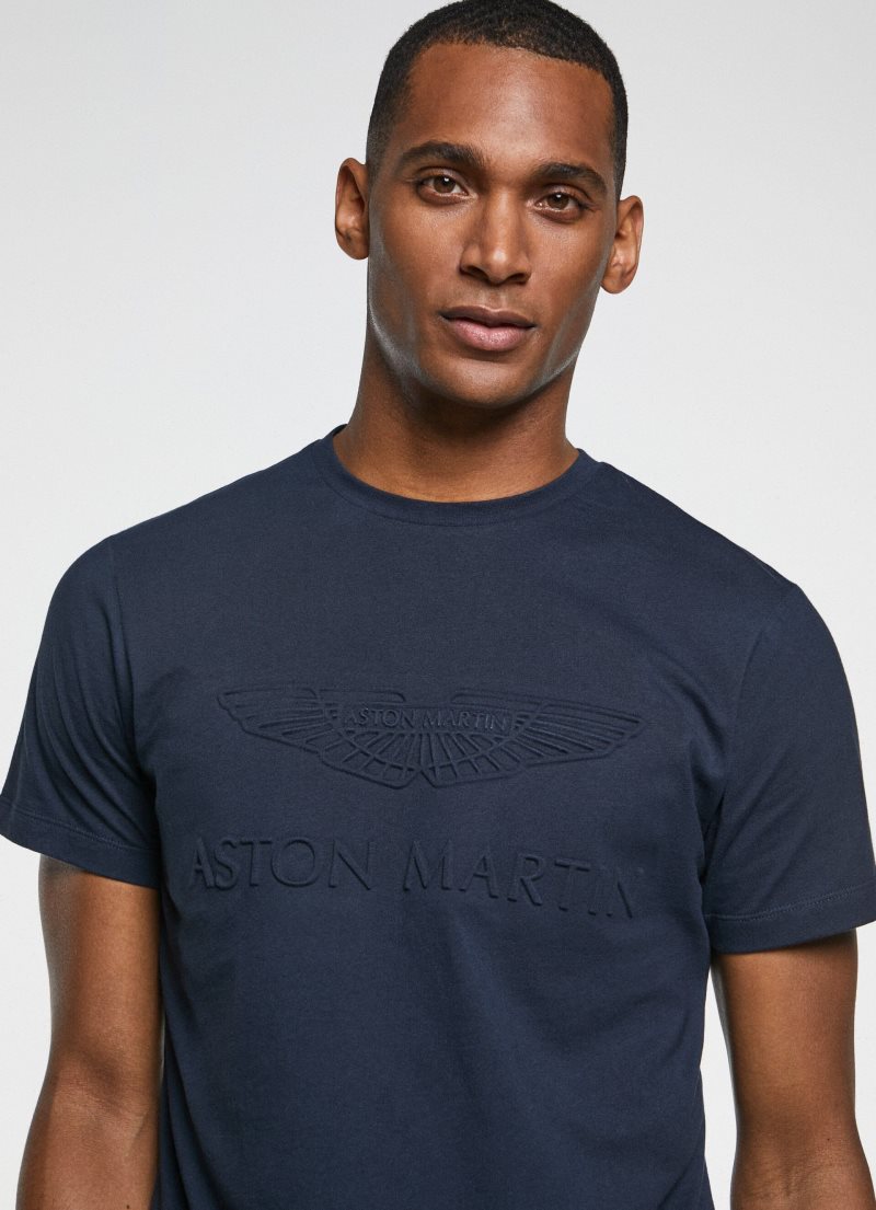 Hackett Amr T-shirt Herr Marinblå | BYPDSX-507