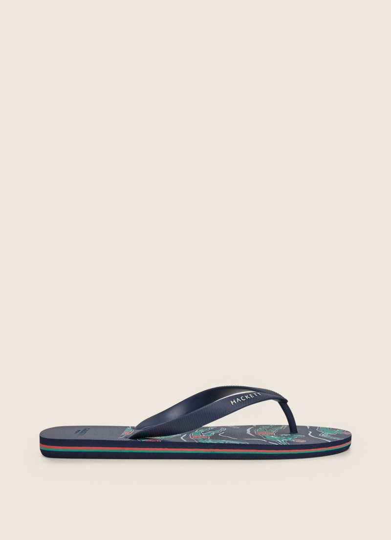 Hackett Aquatic Print Flip Flop Herr Marinblå | WEFCVX-974