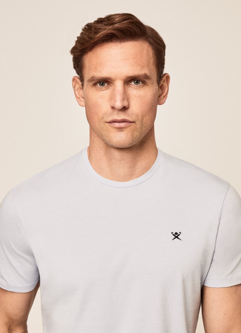 Hackett Basic Embroidered Logo T-shirt Herr Blå | FYBWZN-345