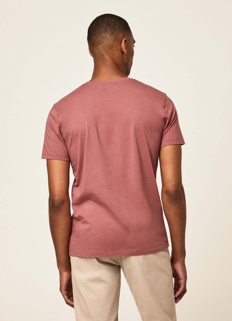 Hackett Basic Embroidered Logo T-shirt Herr Rosa | KONEBX-123