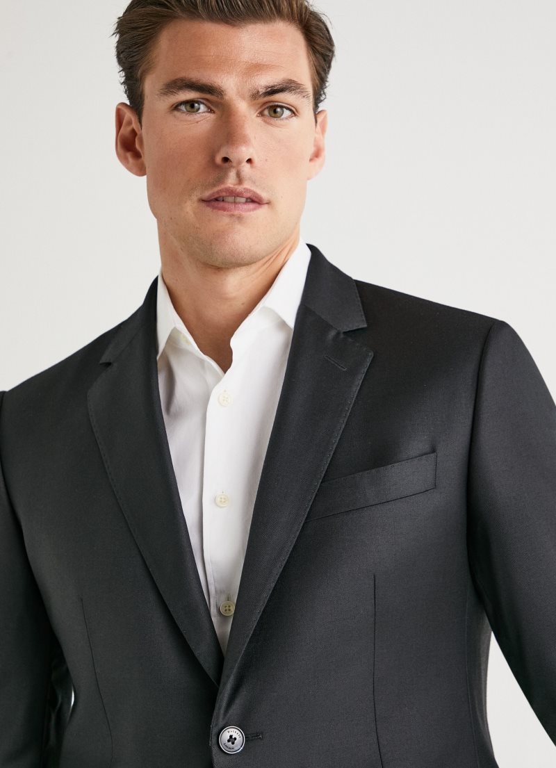 Hackett Blazer In Italian Fabric Kostymer Herr Svarta | QJAEML-134