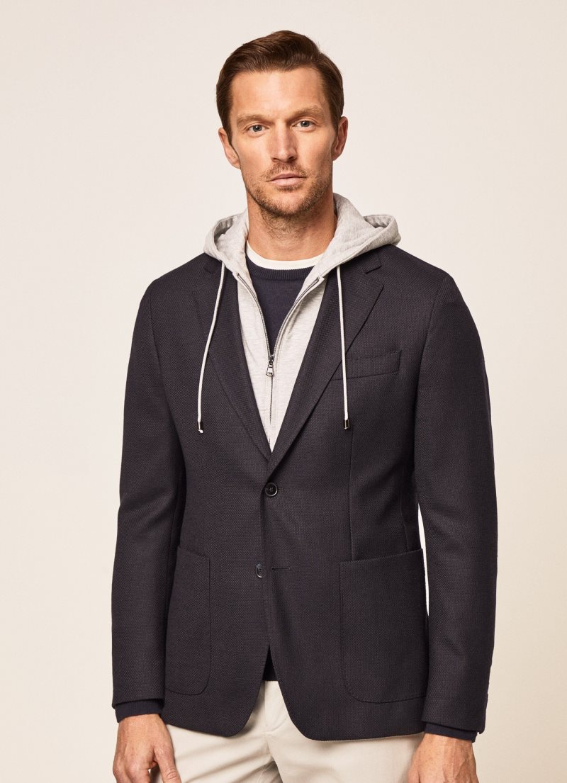 Hackett Blazer With Hood Blazers Herr Marinblå | UZGHQD-914