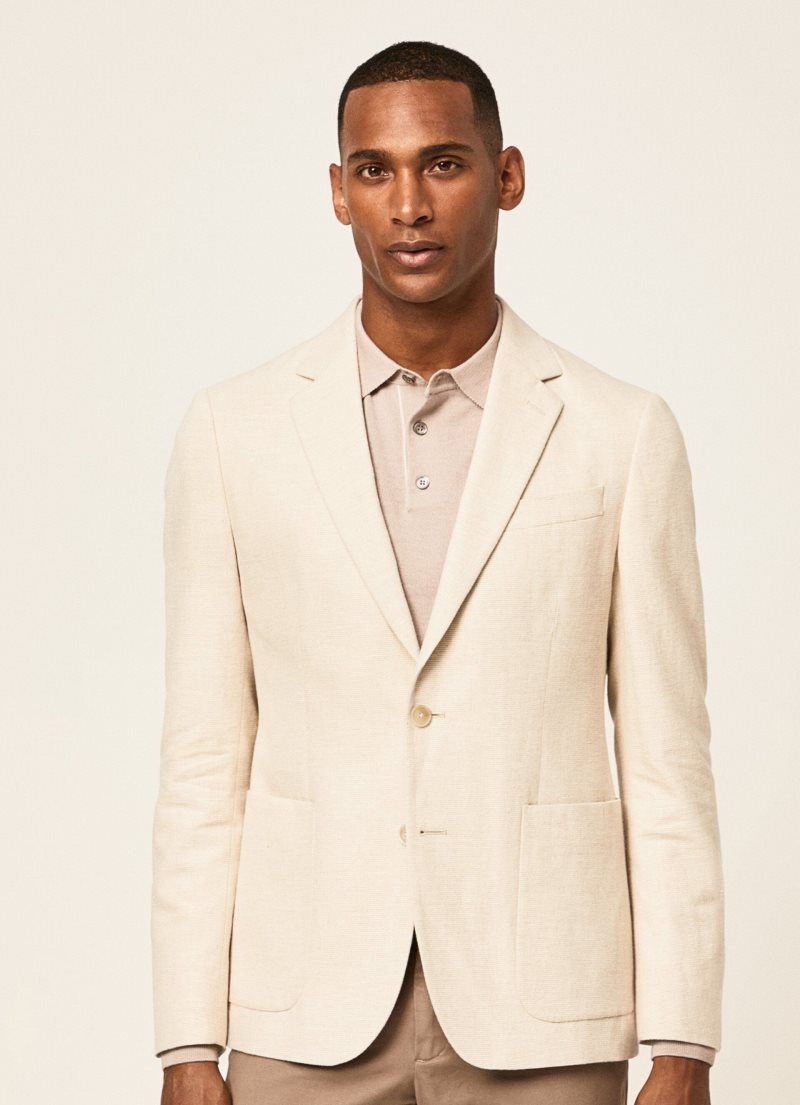 Hackett Bomull Linen Blazers Herr | MPCYEV-136