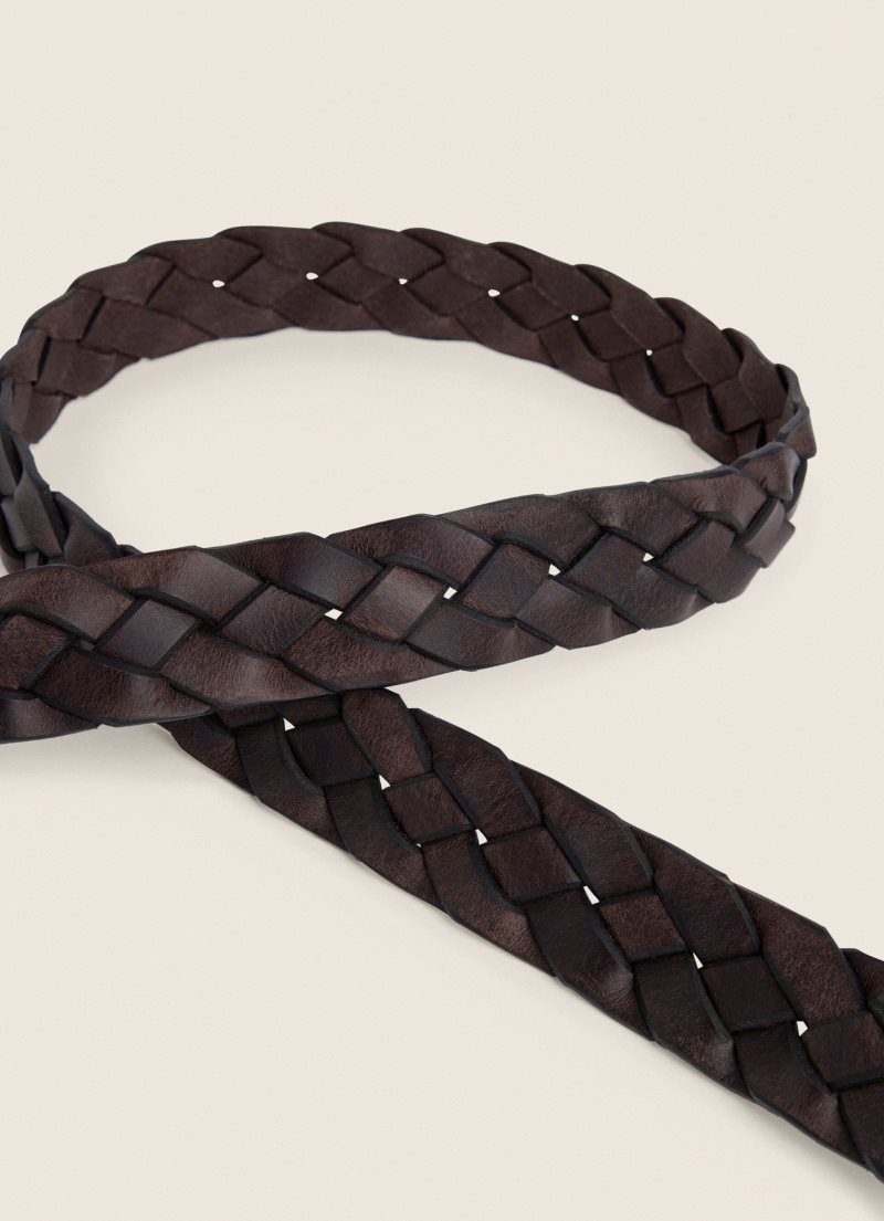 Hackett Braided Läder Bälte Herr Mörkbruna | VAGNBS-413