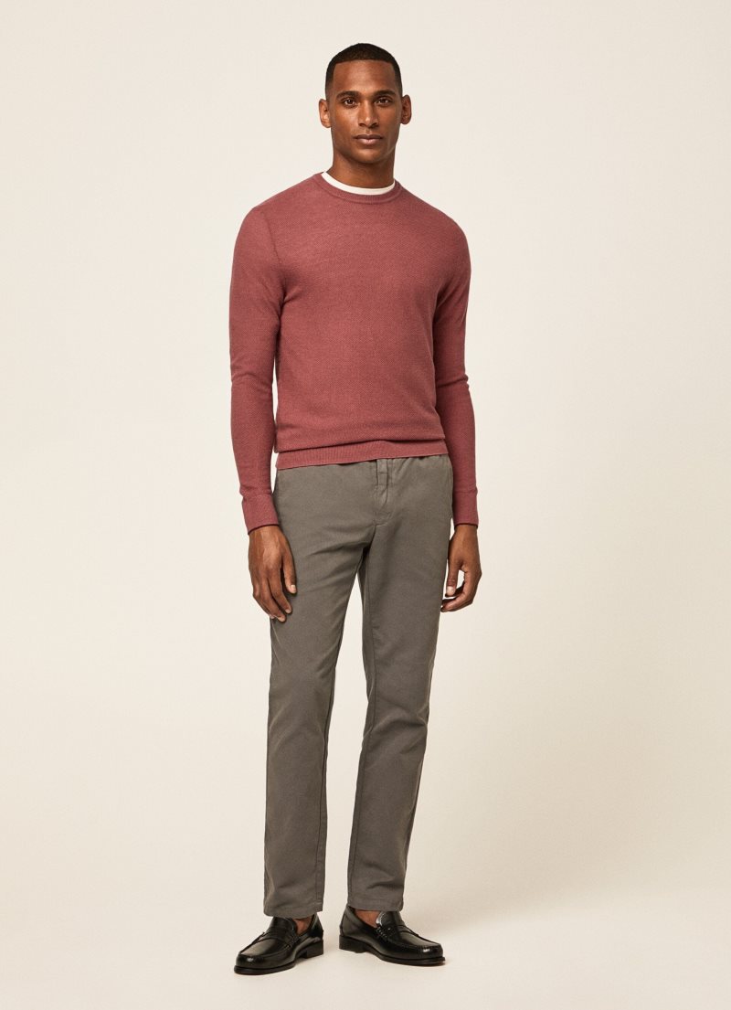 Hackett Cashmere Silk Ull Jersey Stickat Herr Rosa | VAHSUK-186