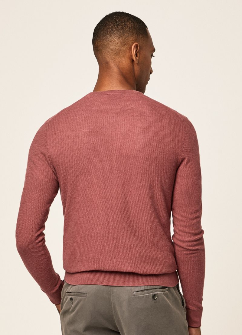 Hackett Cashmere Silk Ull Jersey Stickat Herr Rosa | VAHSUK-186