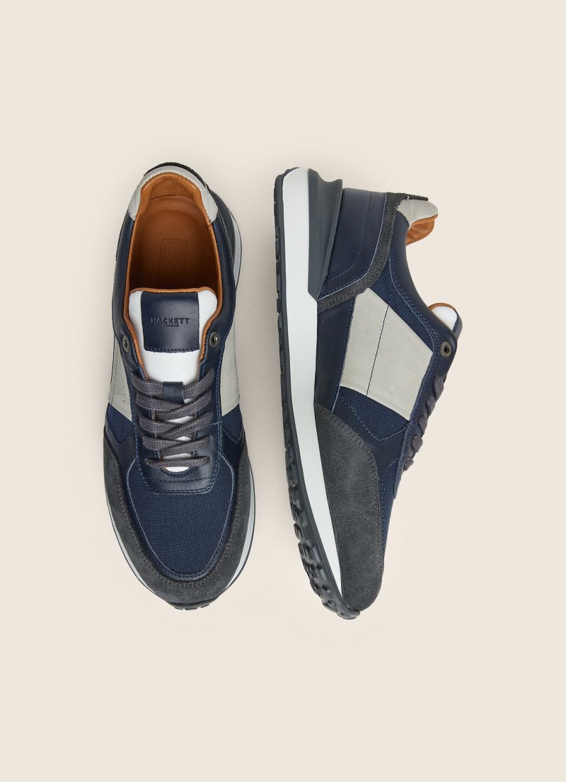 Hackett Combined Löpar Sneakers Casual Skor Herr Marinblå | GABKTL-652