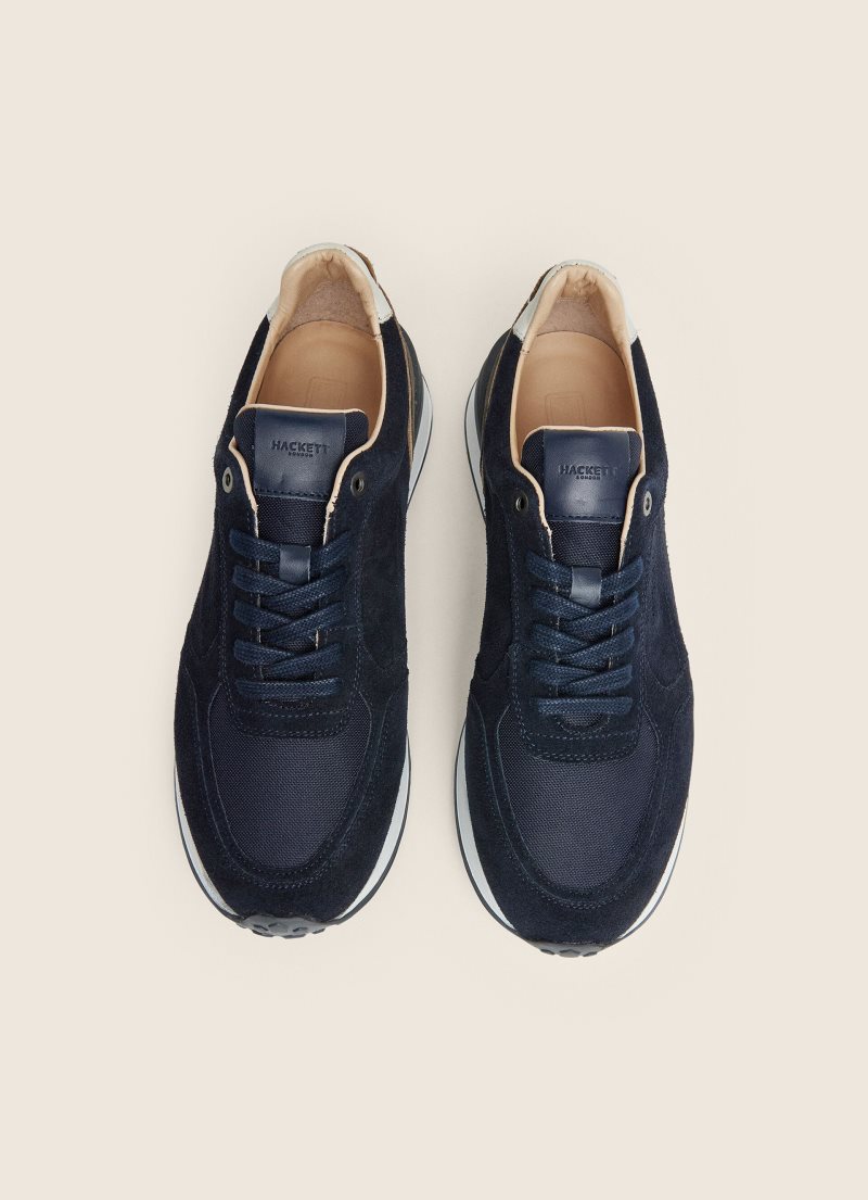 Hackett Combined Mocka Sneakers Casual Skor Herr Marinblå | UZCMEF-475