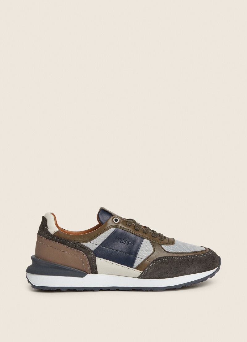 Hackett Combined Sneakers Casual Skor Herr Khaki Gröna | YRJPHZ-321