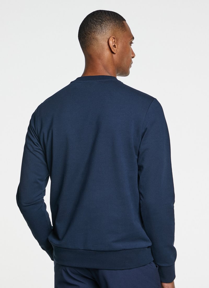 Hackett Crew Neck Logo Jumper Tröjor Herr Marinblå | FZXQBL-145