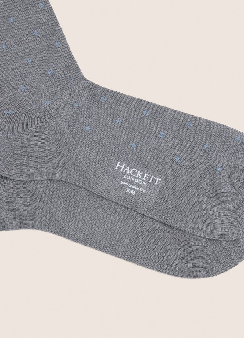 Hackett Cross Print Strumpor Herr Grå | JQDRWA-384