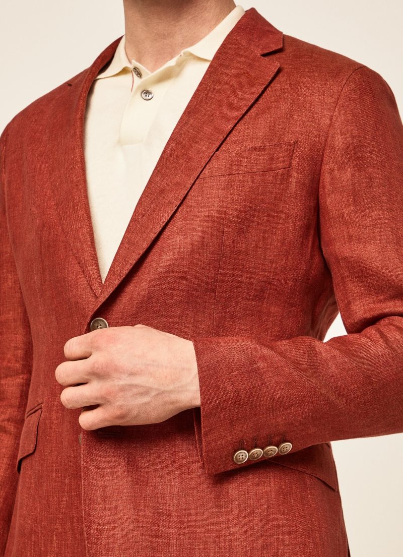 Hackett Delave Linen Blazers Herr Orange | PDOGZR-843