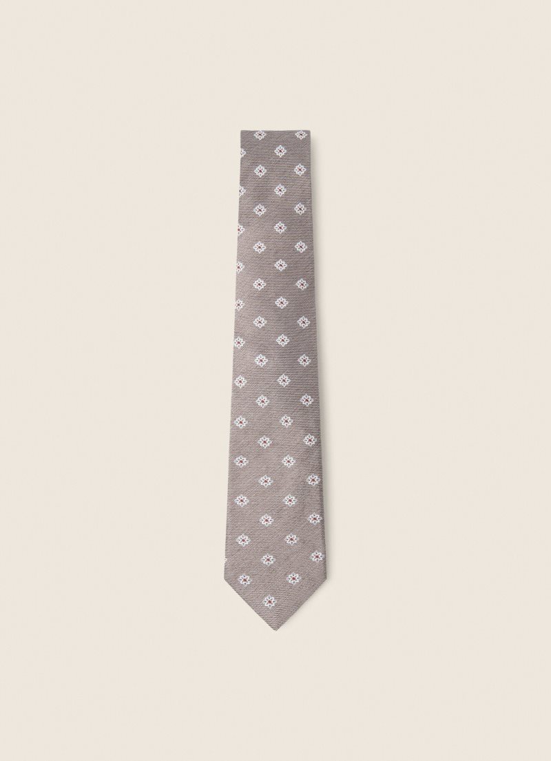 Hackett Diamonds Print Slipsar Herr Grå Bruna | SFPJXE-854