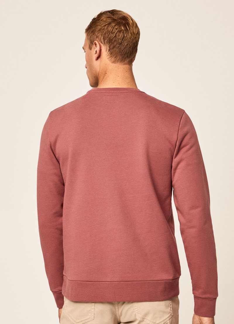 Hackett Embossed Crew Neck Logo Jumper Tröjor Herr Rosa | QWRHCY-602