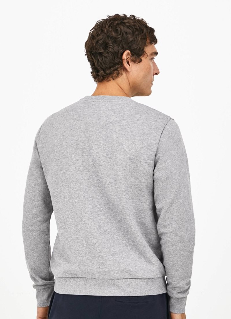 Hackett Embossed Crew Neck Logo Jumper Tröjor Herr Ljusgrå | TEUVXY-761