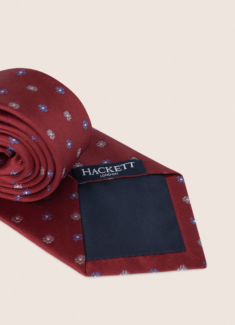 Hackett Floral Print Slipsar Herr Röda | FIGERV-605