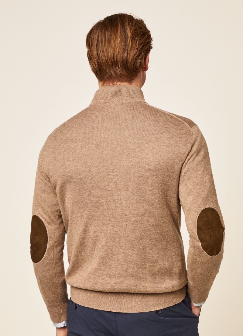 Hackett Half-zip Bomull Jersey Stickat Herr Grå Bruna | BKZVNE-438