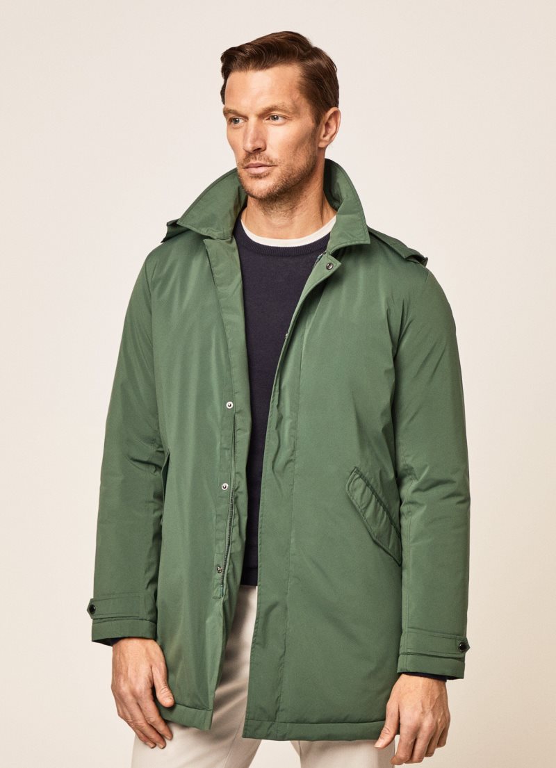 Hackett Hooded Parka Jacka Herr Olivgröna | KOMUQG-379