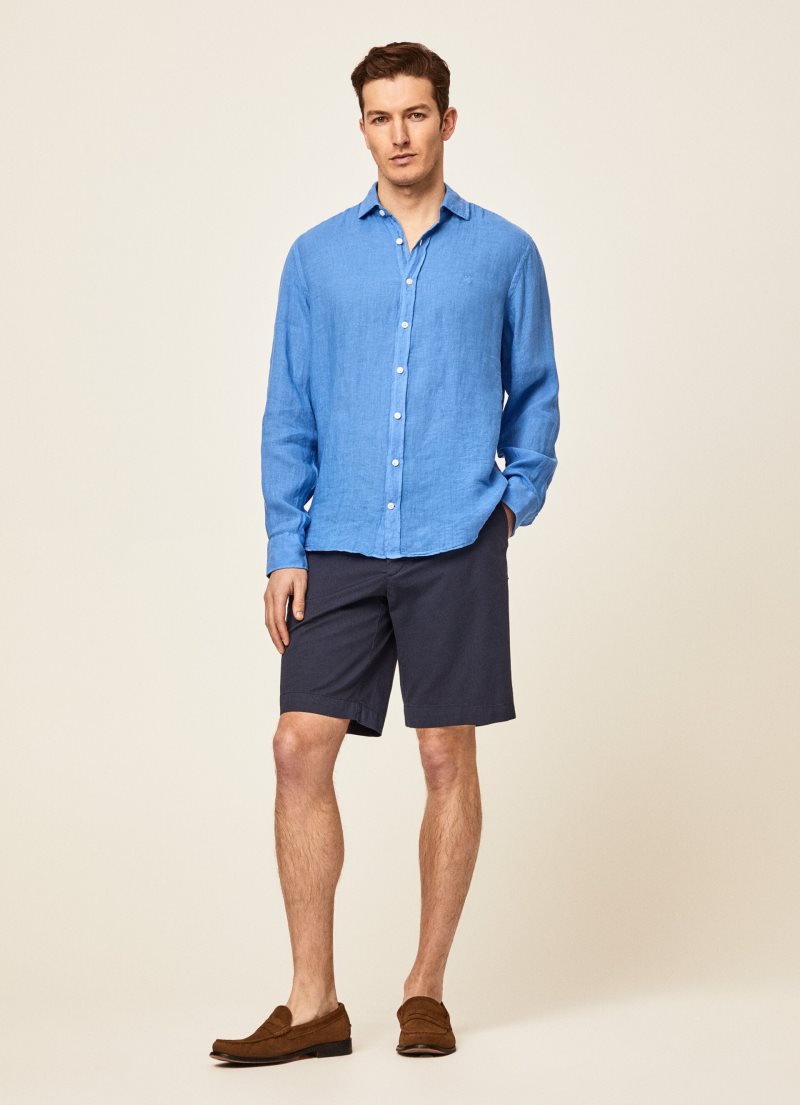 Hackett Klassiska Fit Shorts Herr Marinblå | DLRNME-967