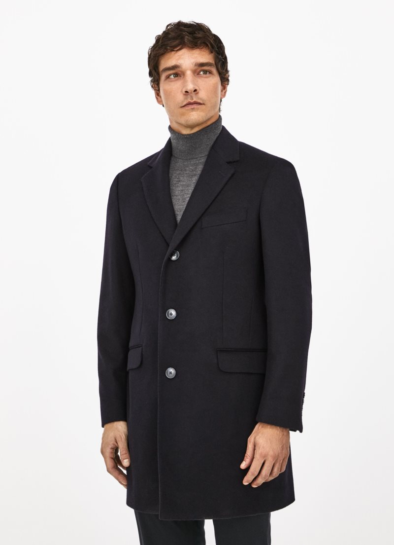 Hackett Klassiska Ull Cashmere Overcoat Jacka Herr Marinblå | UKDANL-583