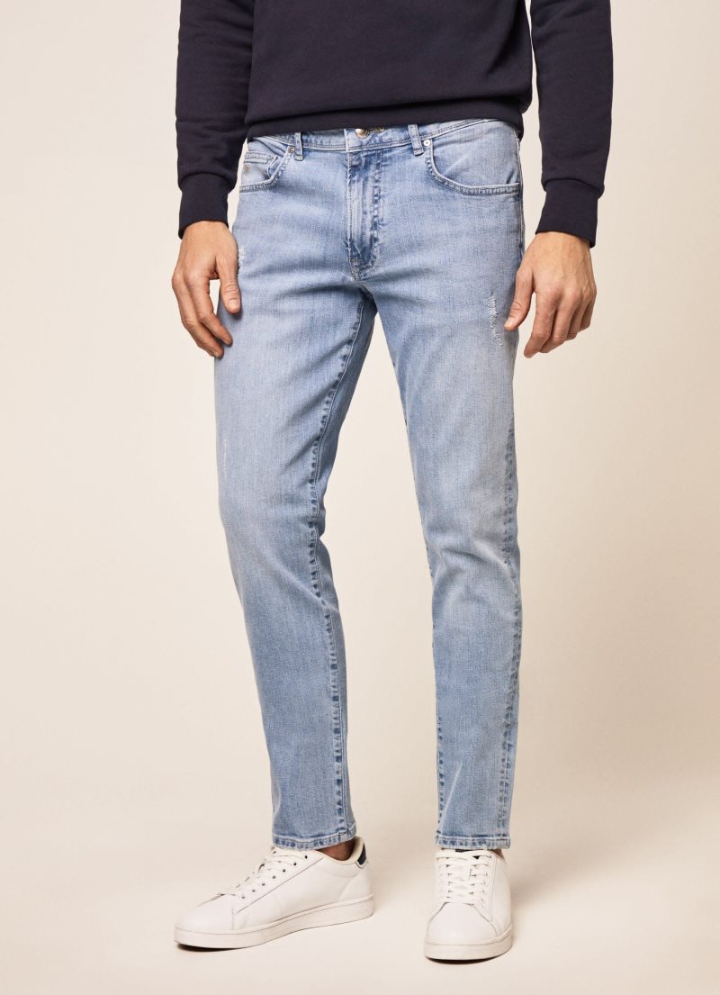 Hackett Light Wash Slim Fit Jeans Herr Blå | NOICLX-756