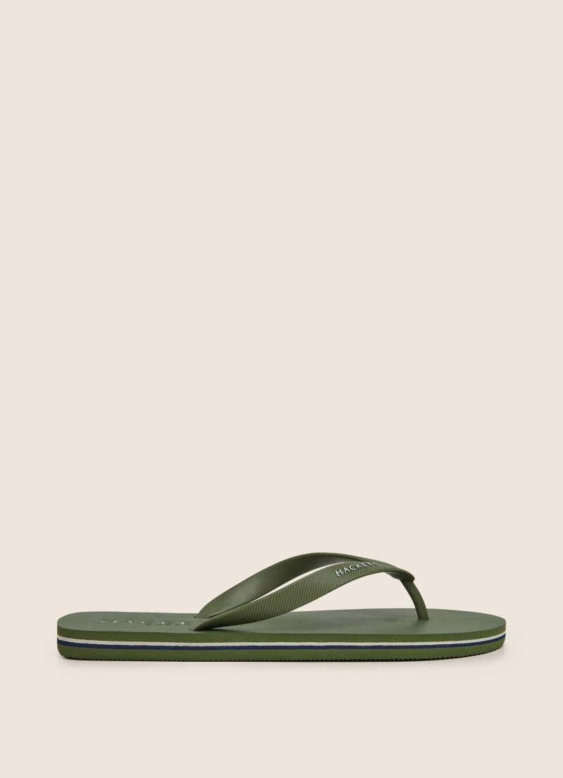 Hackett Logo Flip Flop Herr Khaki Gröna | PBVDMG-456