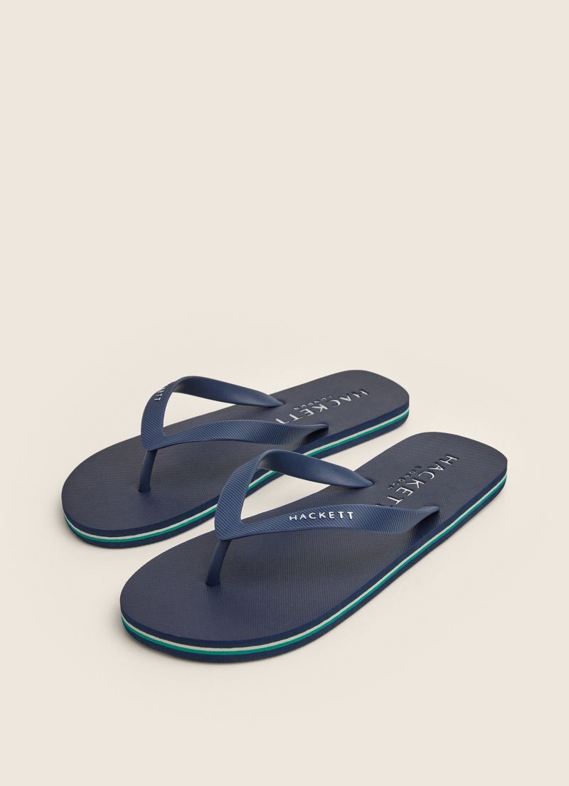 Hackett Logo Flip Flop Herr Marinblå | BVZXIK-735