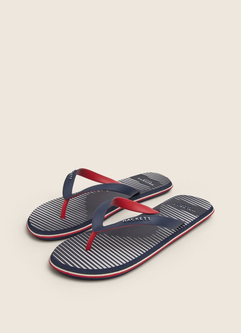 Hackett Logo Flip Flop Herr Marinblå | QVZPDJ-401