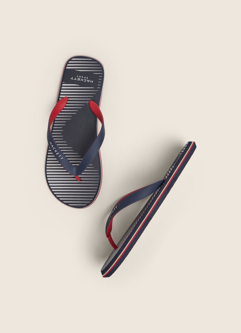 Hackett Logo Flip Flop Herr Marinblå | QVZPDJ-401