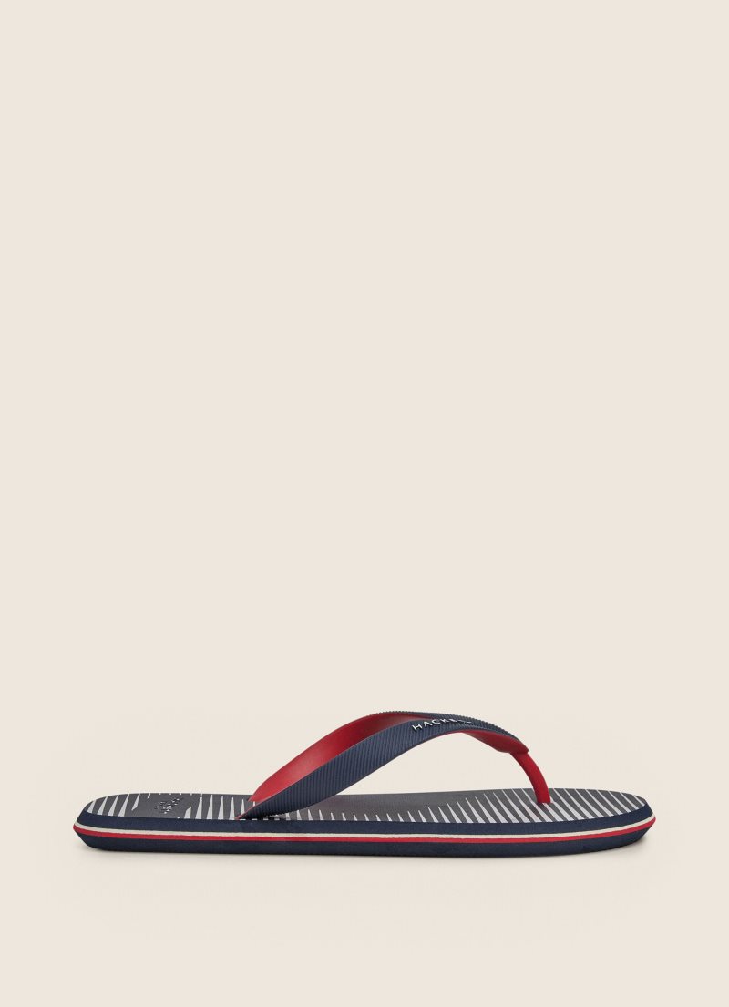 Hackett Logo Flip Flop Herr Marinblå | QVZPDJ-401