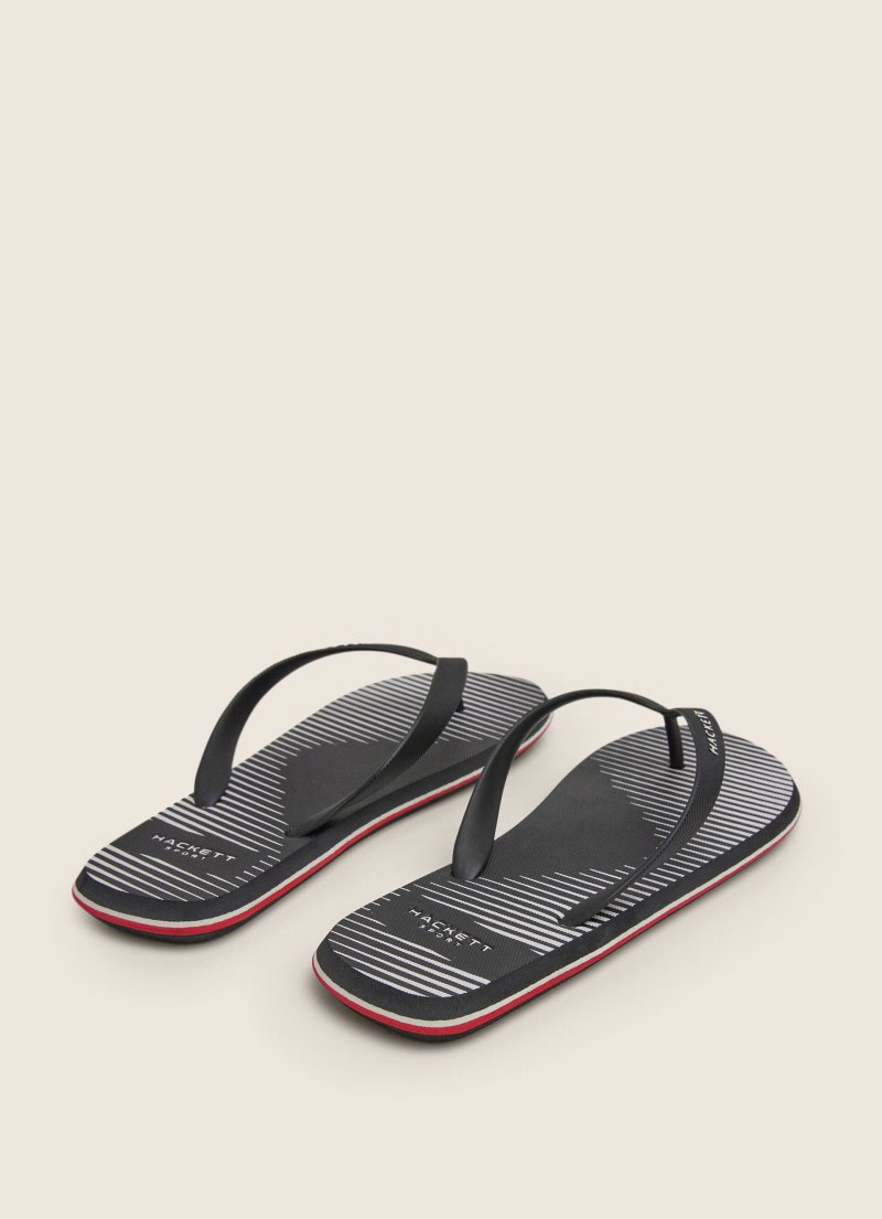 Hackett Logo Flip Flop Herr Svarta | GQPCBJ-607